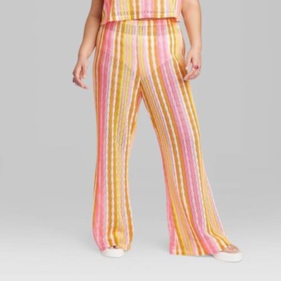 wild fable Pants - Wild Fable see thru zig zag beach flares XXL